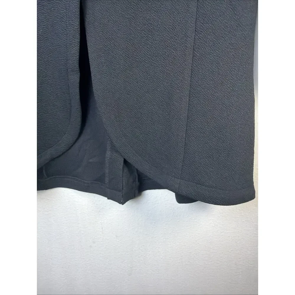 Beyove black blazer large jacket 3/4 gathered sleeve suit stretchy bohemian NWT - Picture 6 of 11